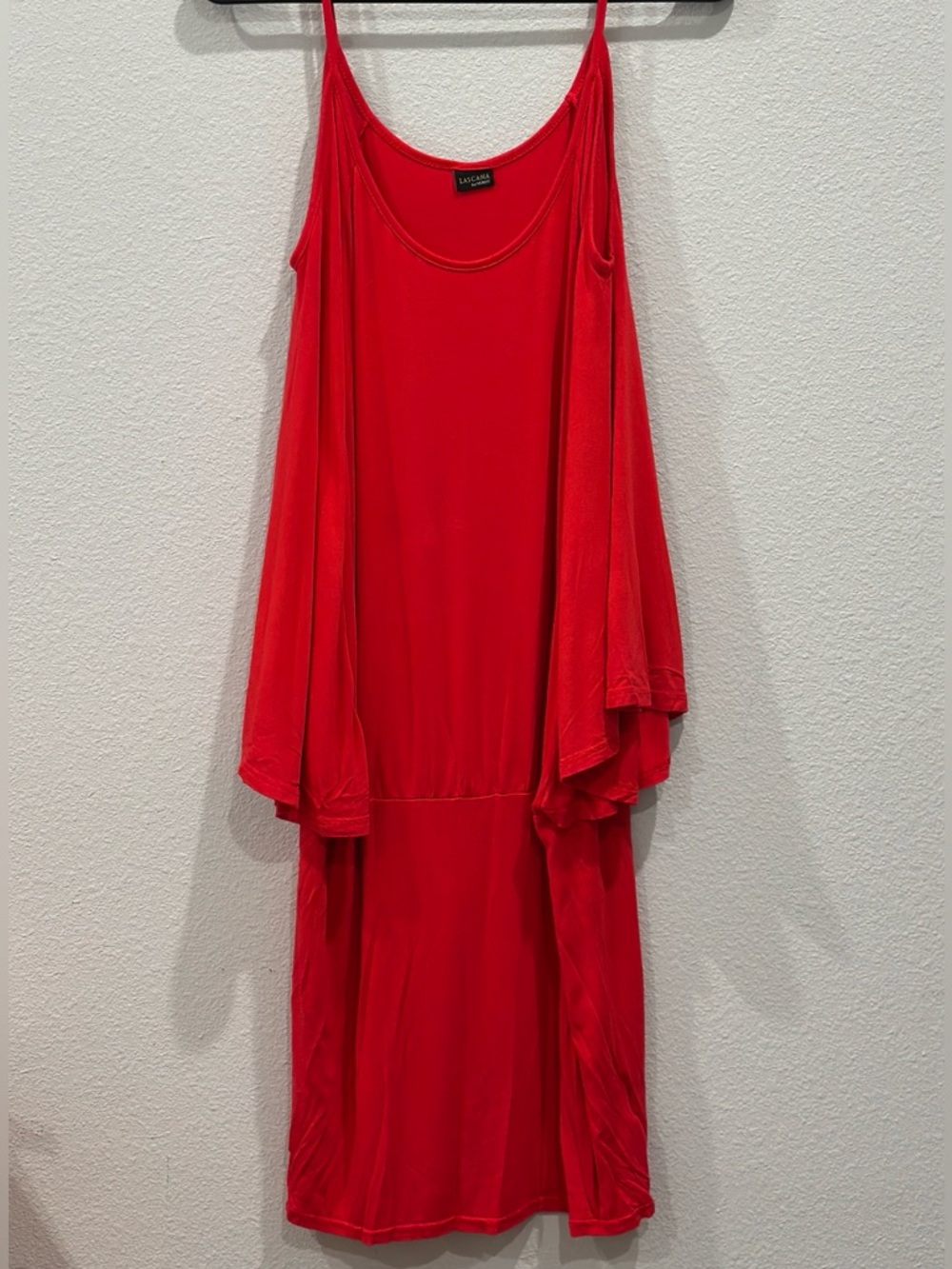 Lascana Red Off-Shoulder Draped Women’s Top - Picture 3 of 7